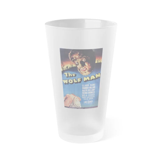 THE WOLF MAN 1941 Movie Poster - Frosted Pint Glass 16oz-16oz-Frosted-Go Mug Yourself