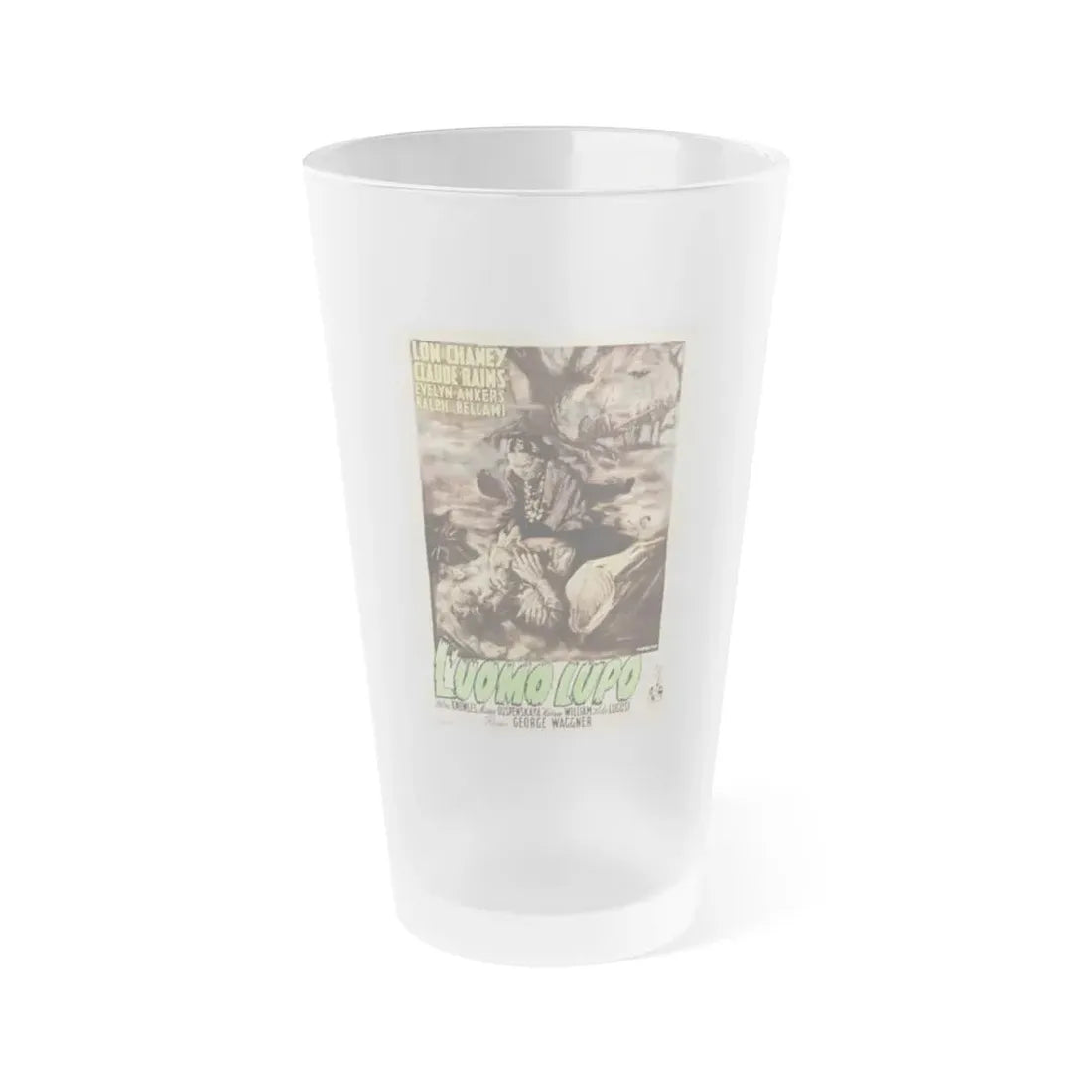 THE WOLF MAN (ITALIAN) 1941 Movie Poster - Frosted Pint Glass 16oz 16oz Frosted - Go Mug Yourself