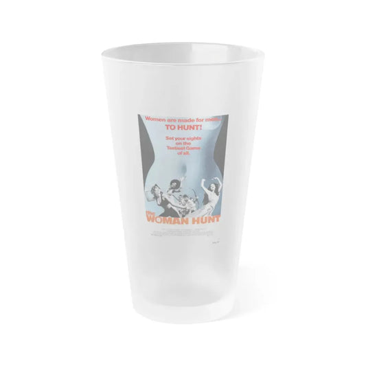 THE WOMAN HUNT 1972 Movie Poster - Frosted Pint Glass 16oz 16oz Frosted - Go Mug Yourself