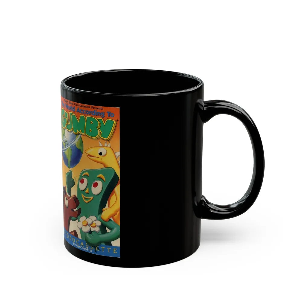 THE WORLD ACCORDING TO GUMBY (VHS COVER) - Black Coffee Mug-Go Mug Yourself