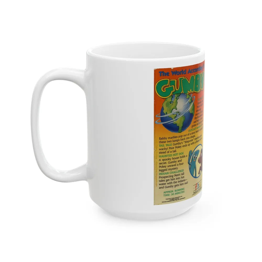 THE WORLD ACCORDING TO GUMBY (VHS COVER) - White Coffee Mug-Go Mug Yourself