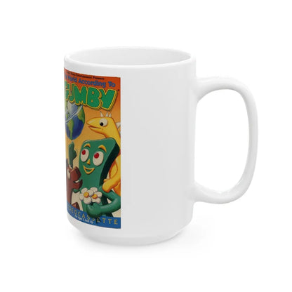 THE WORLD ACCORDING TO GUMBY (VHS COVER) - White Coffee Mug-Go Mug Yourself