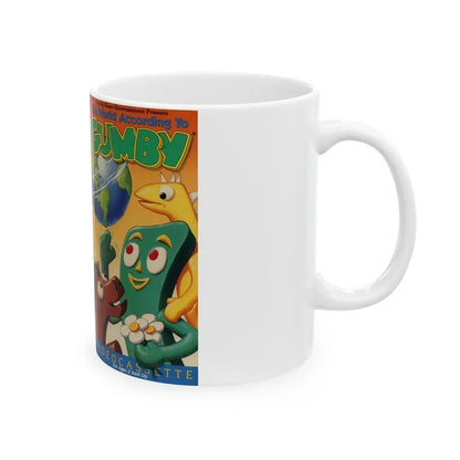 THE WORLD ACCORDING TO GUMBY (VHS COVER) - White Coffee Mug - Go Mug Yourself