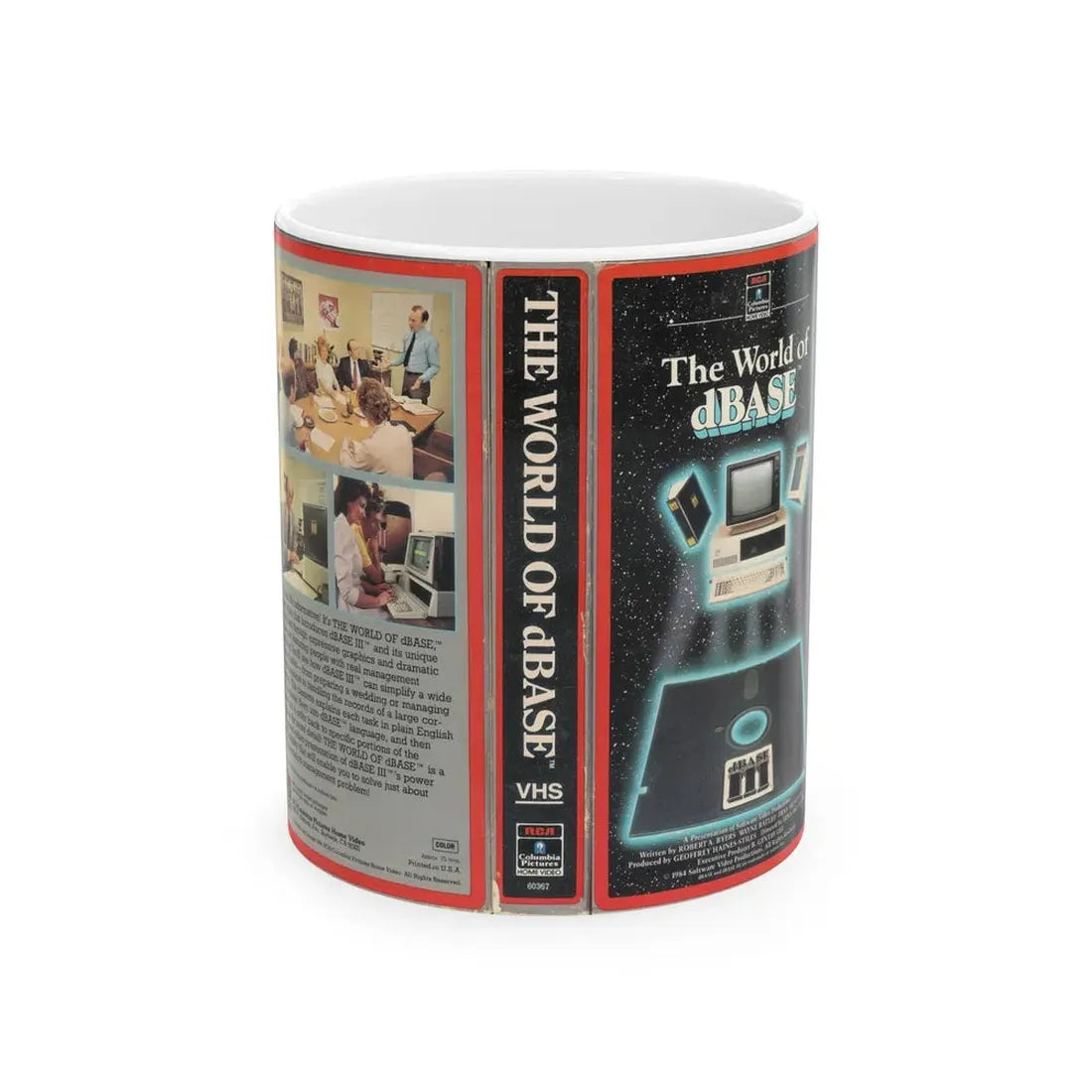 THE WORLD OF DBASE (VHS COVER) - White Coffee Mug 11oz - Go Mug Yourself