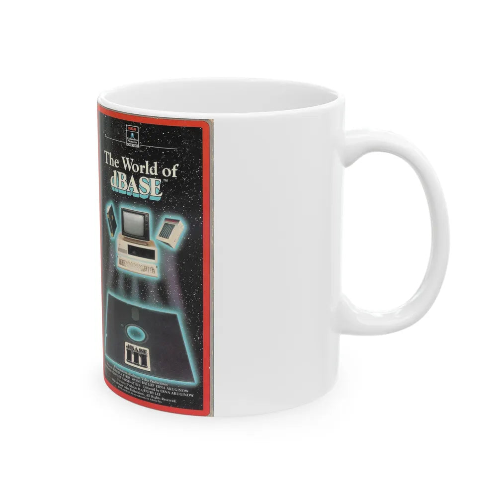 THE WORLD OF DBASE (VHS COVER) - White Coffee Mug-Go Mug Yourself