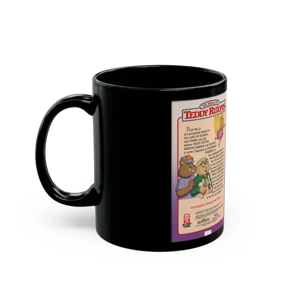 THE WORLD OF TEDDY RUXPIN WIN WON FOR THE TWIPPER (VHS COVER) - Black Coffee Mug - Go Mug Yourself