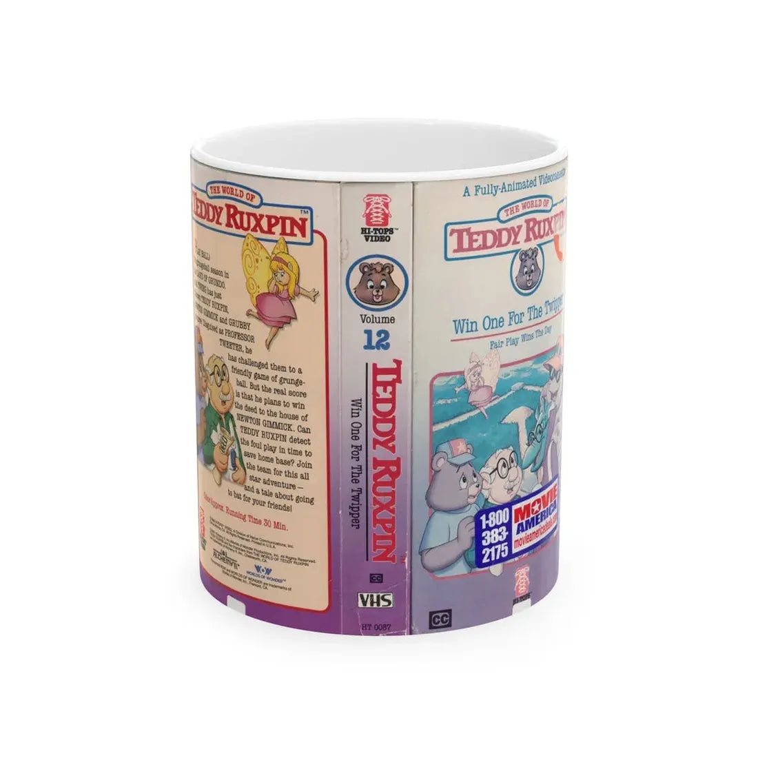 THE WORLD OF TEDDY RUXPIN WIN WON FOR THE TWIPPER (VHS COVER) - White Coffee Mug 11oz - Go Mug Yourself
