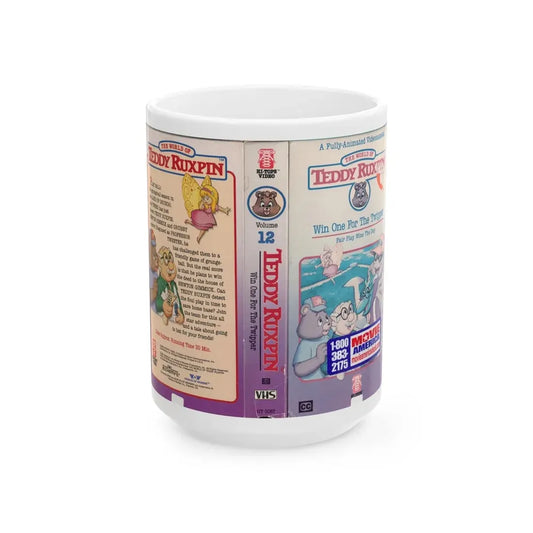 THE WORLD OF TEDDY RUXPIN WIN WON FOR THE TWIPPER (VHS COVER) - White Coffee Mug 15oz - Go Mug Yourself