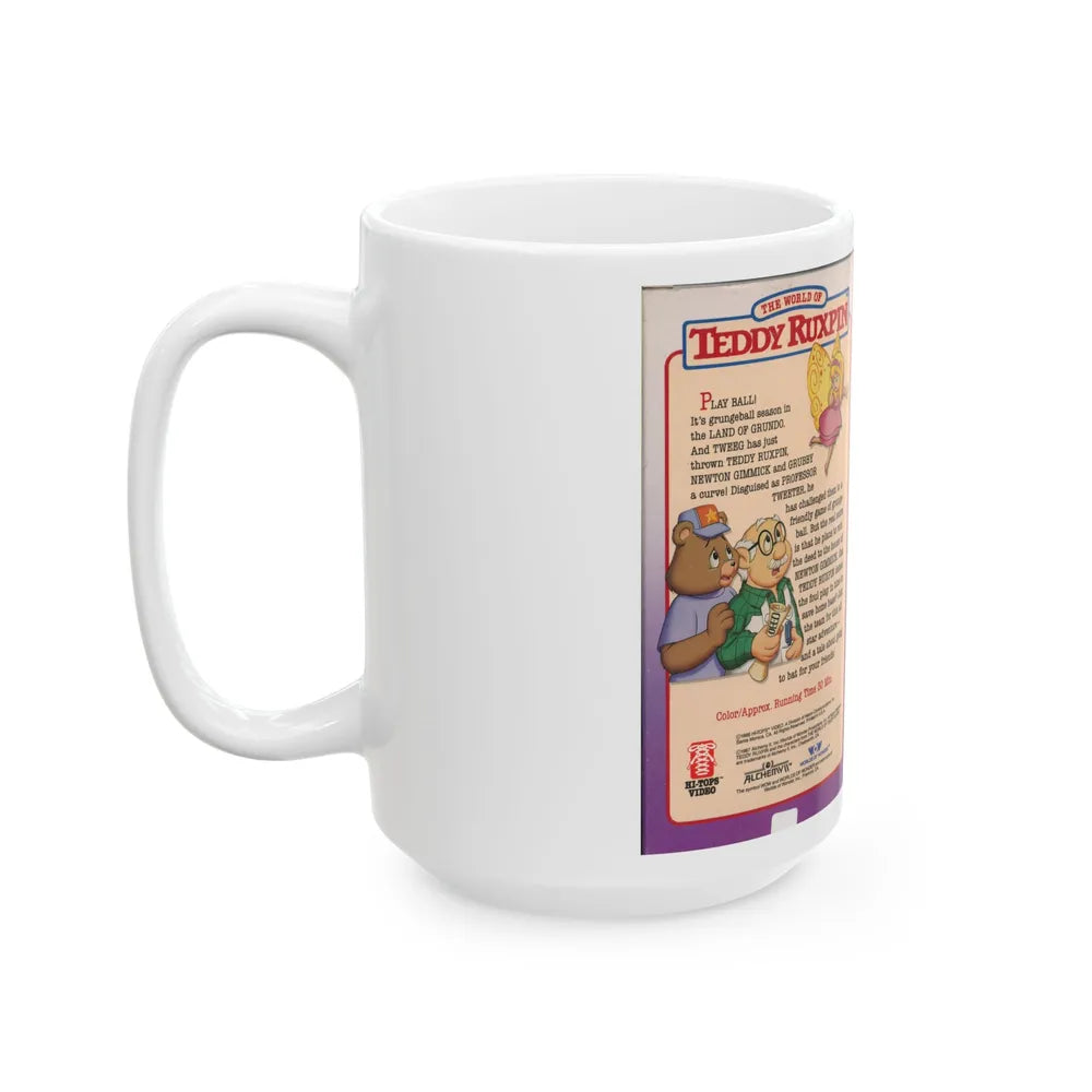 THE WORLD OF TEDDY RUXPIN WIN WON FOR THE TWIPPER (VHS COVER) - White Coffee Mug-Go Mug Yourself