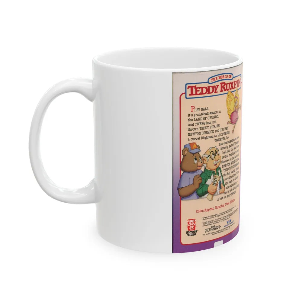 THE WORLD OF TEDDY RUXPIN WIN WON FOR THE TWIPPER (VHS COVER) - White Coffee Mug-Go Mug Yourself