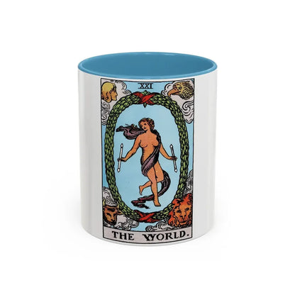 The World (Tarot Card) Accent Coffee Mug 11oz Light Blue - Go Mug Yourself