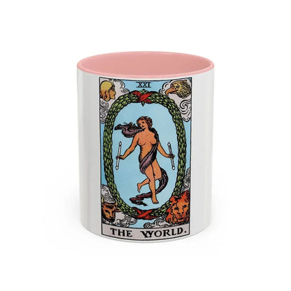 The World (Tarot Card) Accent Coffee Mug 11oz Pink - Go Mug Yourself