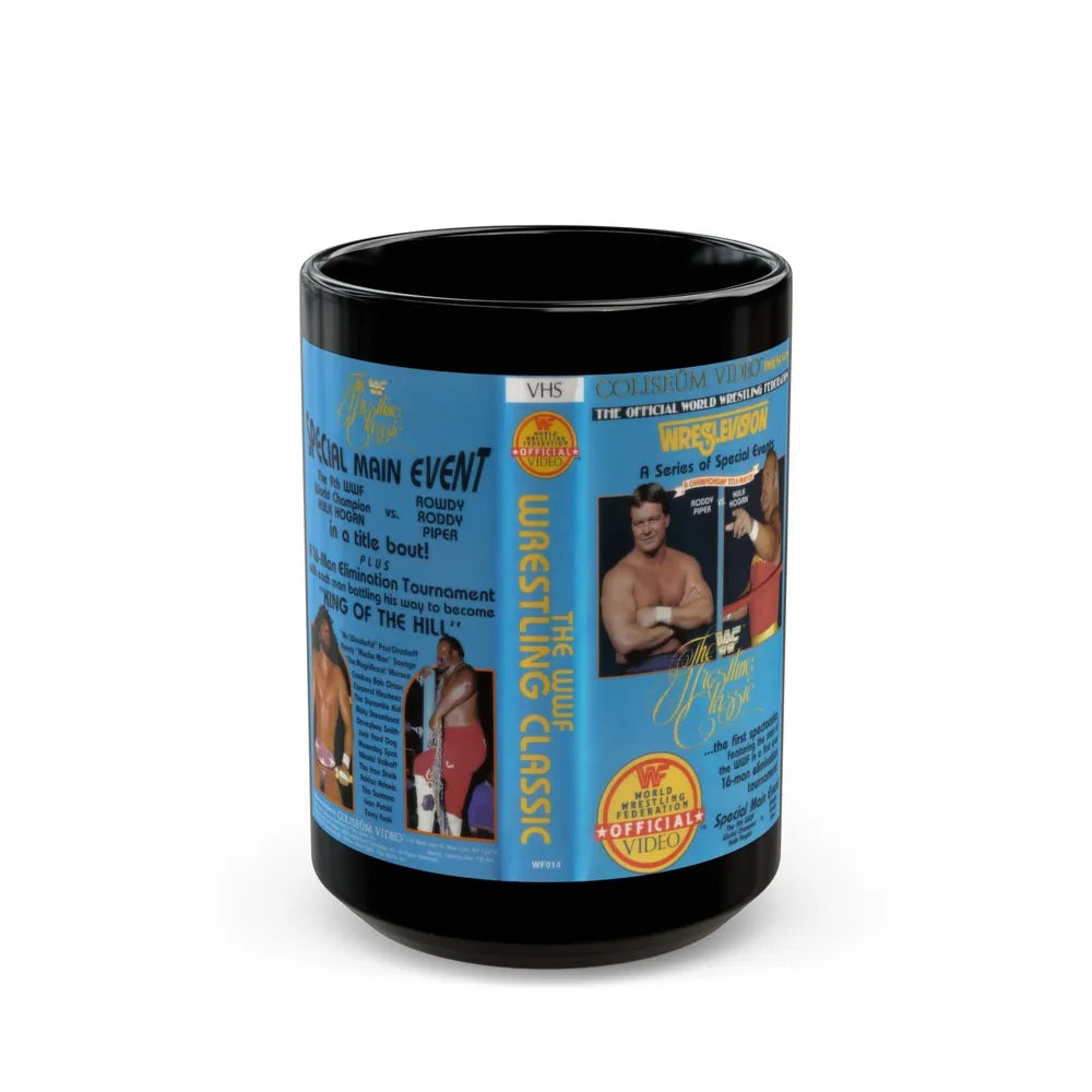 THE WWF WRESTLING CLASSIC (VHS COVER) - Black Coffee Mug-15oz-Go Mug Yourself