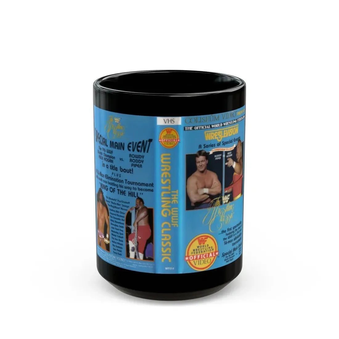 THE WWF WRESTLING CLASSIC (VHS COVER) - Black Coffee Mug 15oz - Go Mug Yourself
