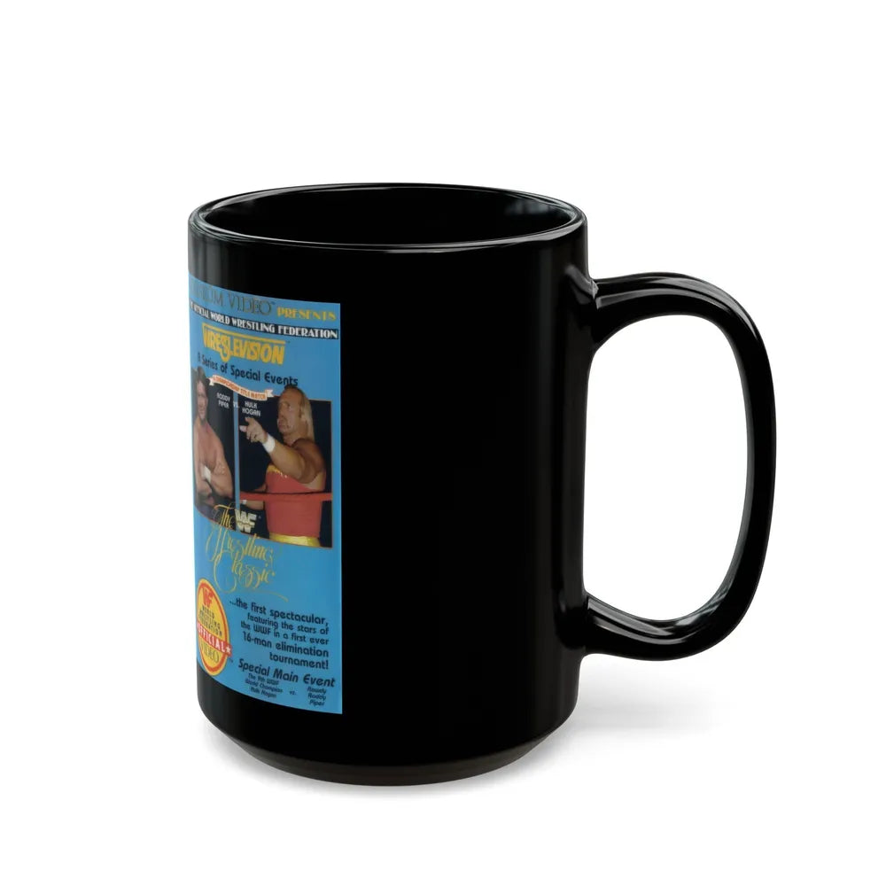 THE WWF WRESTLING CLASSIC (VHS COVER) - Black Coffee Mug-Go Mug Yourself