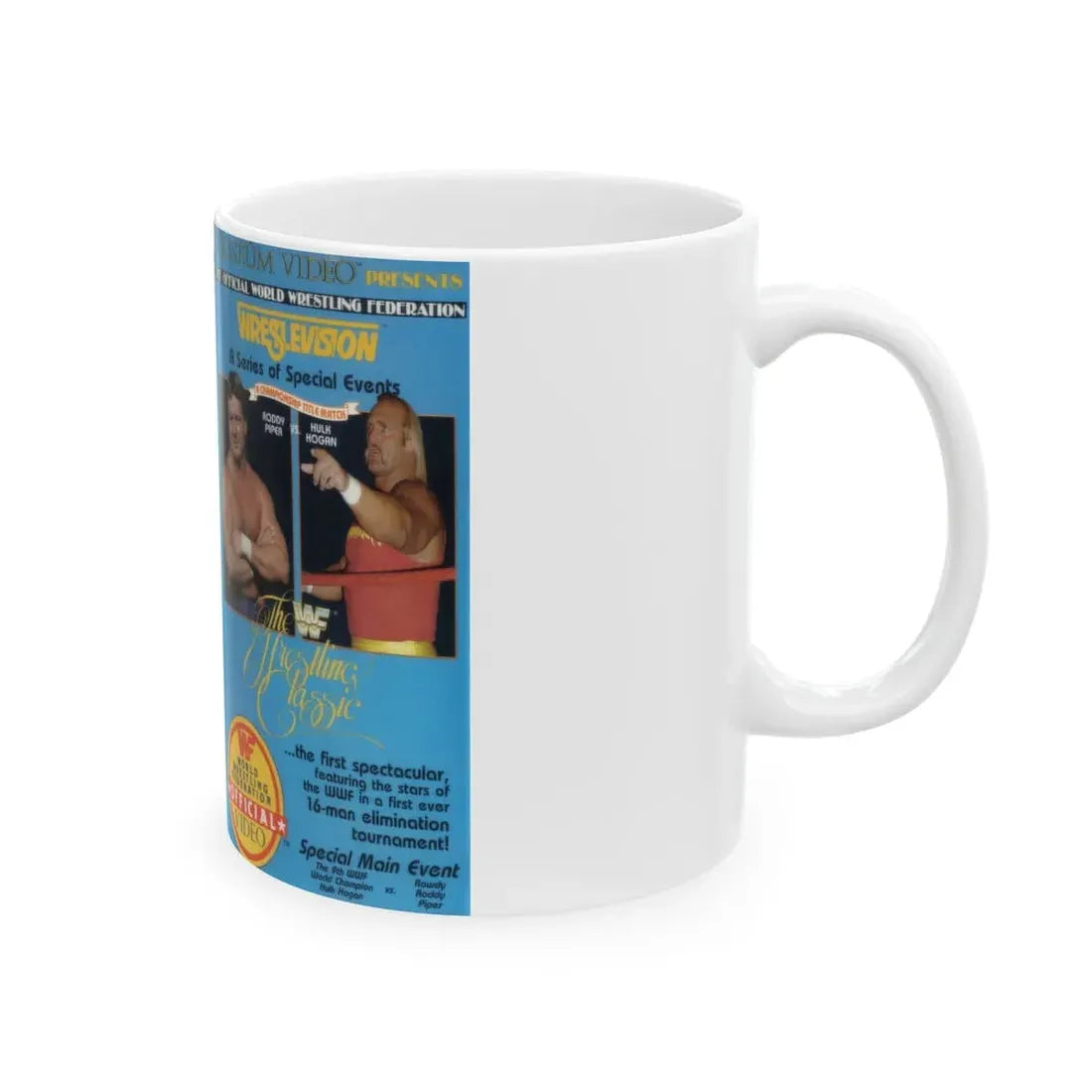 THE WWF WRESTLING CLASSIC (VHS COVER) - White Coffee Mug - Go Mug Yourself