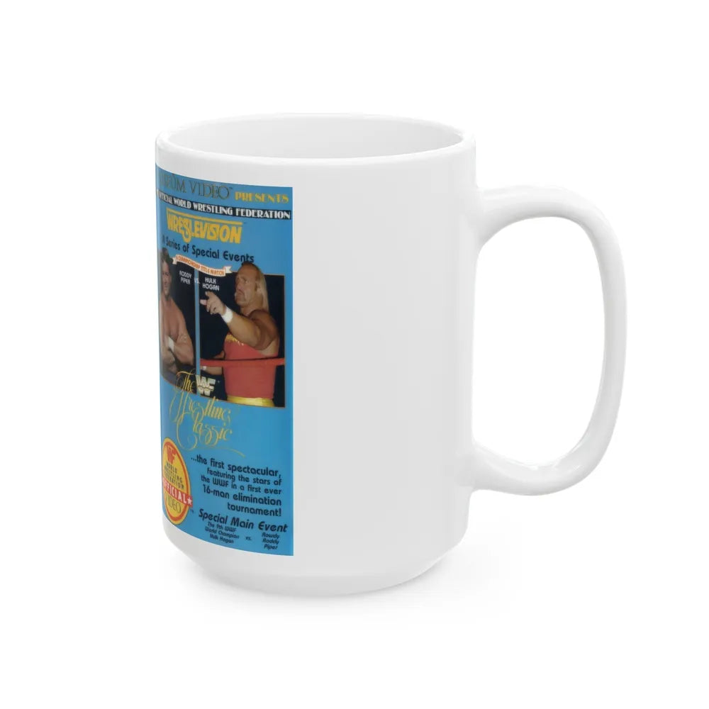 THE WWF WRESTLING CLASSIC (VHS COVER) - White Coffee Mug-Go Mug Yourself