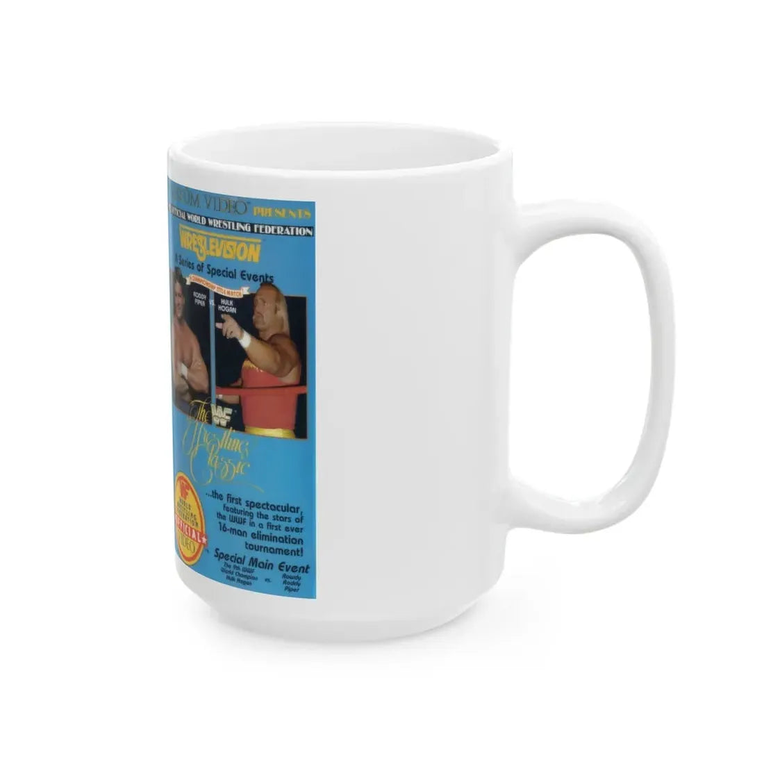 THE WWF WRESTLING CLASSIC (VHS COVER) - White Coffee Mug - Go Mug Yourself