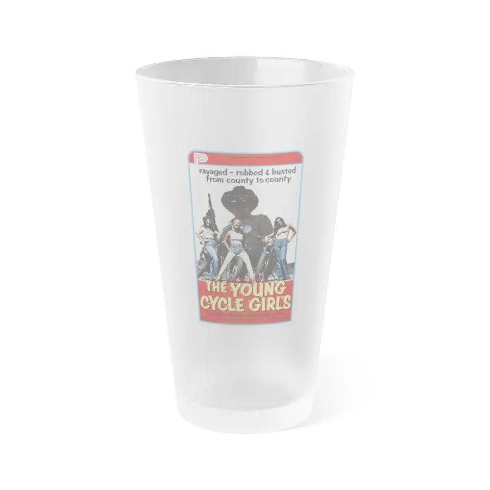 THE YOUNG CYCLE GIRLS 1978 Movie Poster - Frosted Pint Glass 16oz-16oz-Frosted-Go Mug Yourself