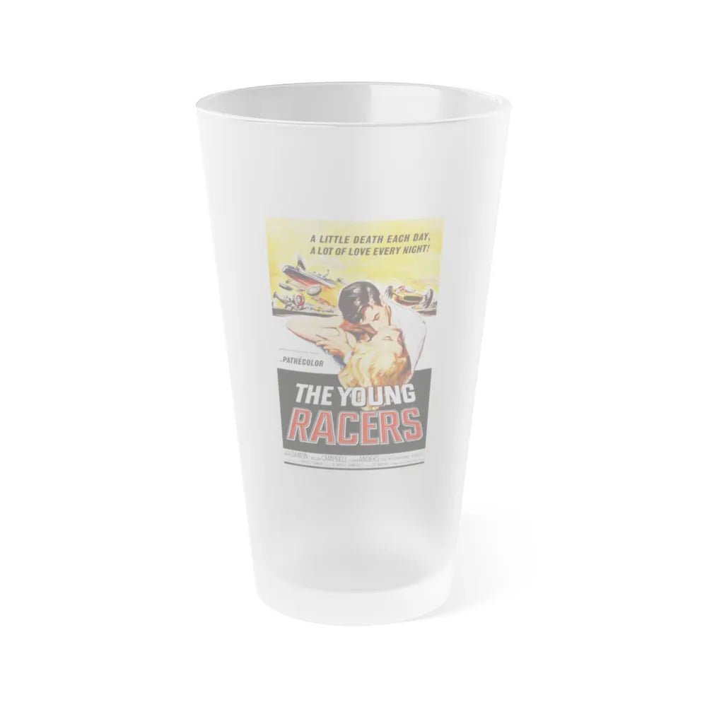 THE YOUNG RACERS 1963 Movie Poster - Frosted Pint Glass 16oz-16oz-Frosted-Go Mug Yourself