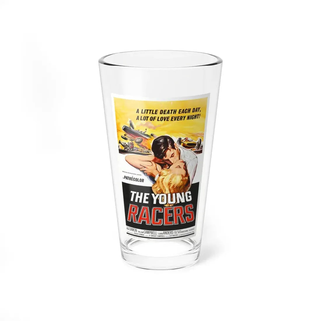 THE YOUNG RACERS 1963 Movie Poster - Pint Glass 16oz 16oz - Go Mug Yourself