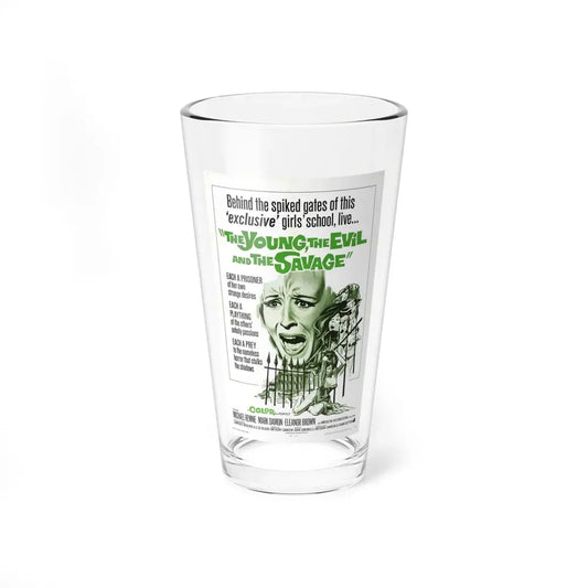 THE YOUNG, THE EVIL AND THE SAVAGE (Naked You Die) 1968 Movie Poster - Pint Glass 16oz 16oz - Go Mug Yourself