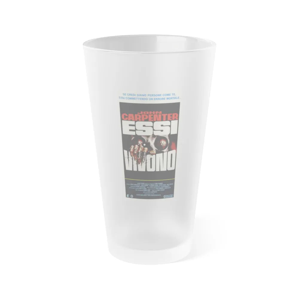 THEY LIVE! (ITALIAN) 1988 Movie Poster - Frosted Pint Glass 16oz-16oz-Frosted-Go Mug Yourself