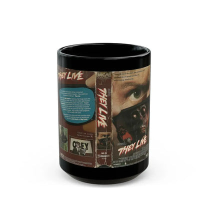 THEY LIVE ROWDY RODDY PIPER (VHS COVER) - Black Coffee Mug 15oz - Go Mug Yourself