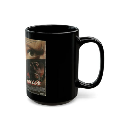 THEY LIVE ROWDY RODDY PIPER (VHS COVER) - Black Coffee Mug-Go Mug Yourself