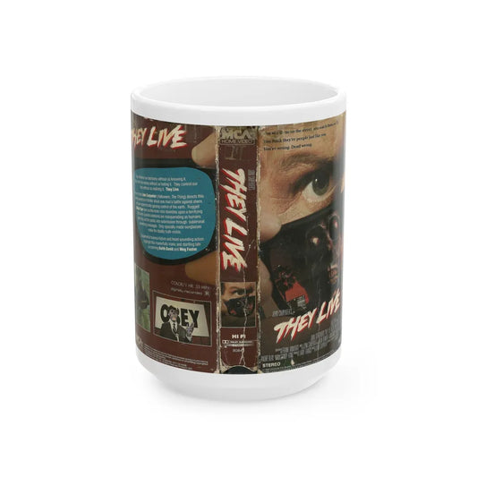 THEY LIVE ROWDY RODDY PIPER (VHS COVER) - White Coffee Mug-15oz-Go Mug Yourself