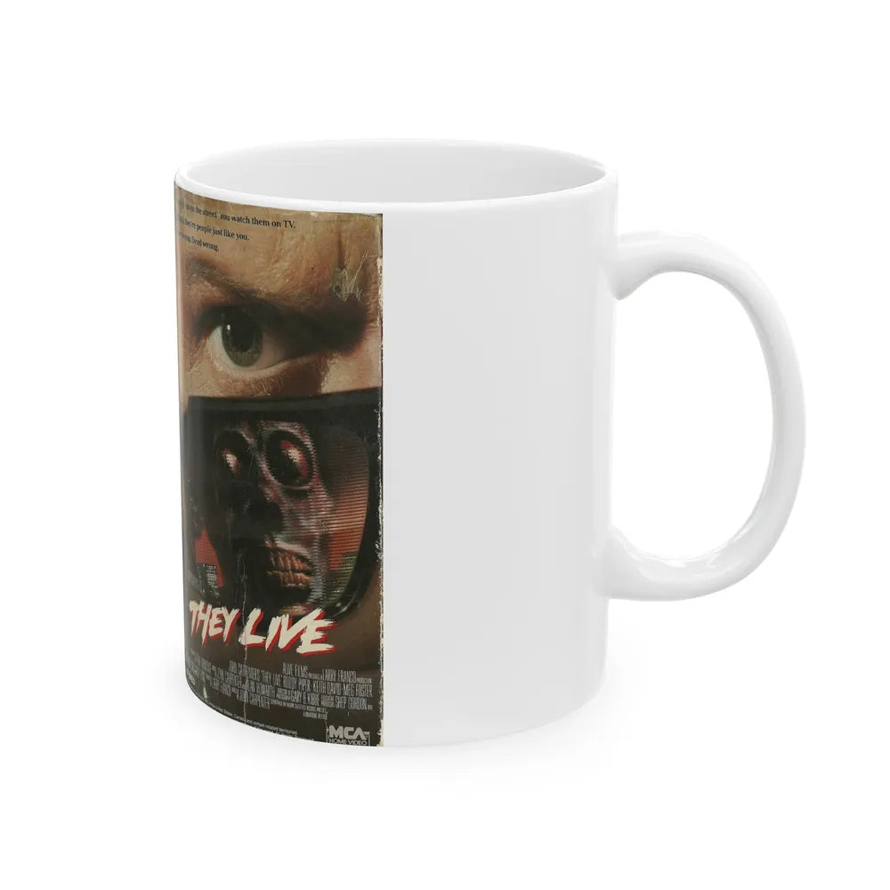 THEY LIVE ROWDY RODDY PIPER (VHS COVER) - White Coffee Mug-Go Mug Yourself