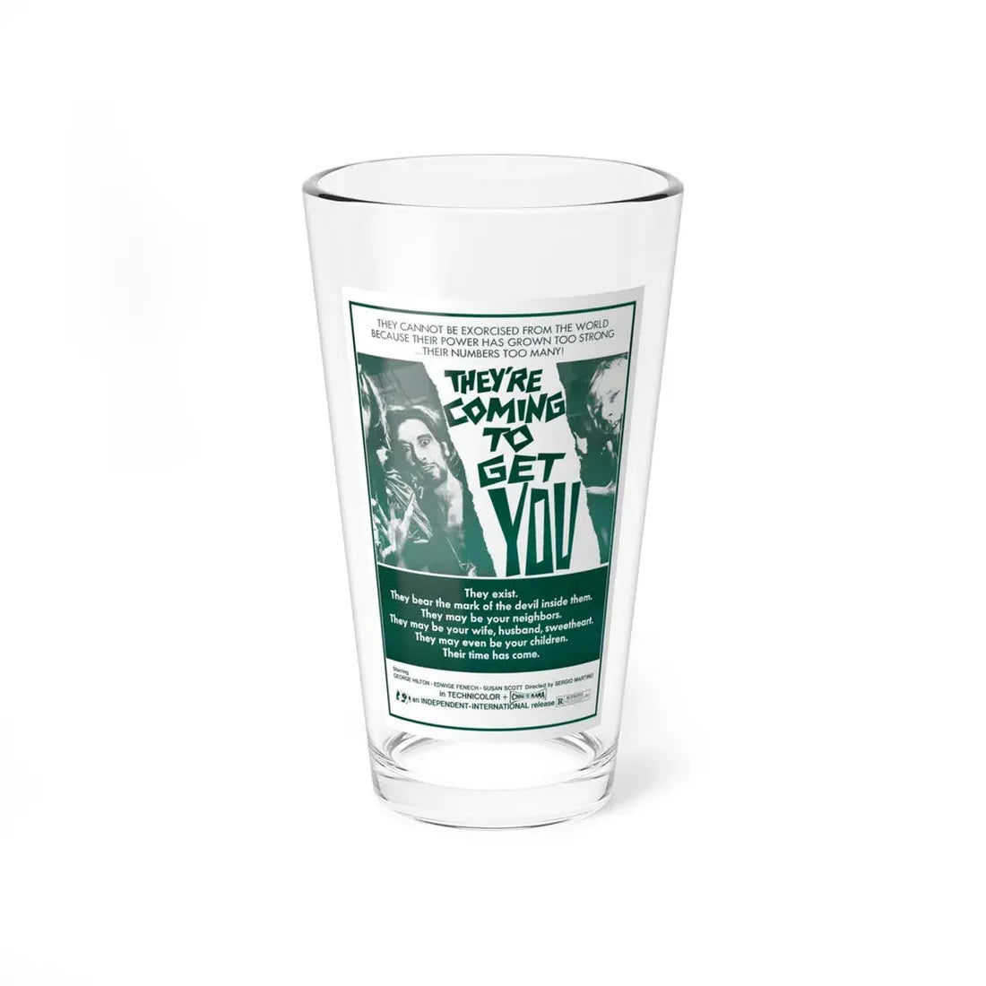 THEY'RE COMING TO GET YOU (ALL THE COLORS OF THE DARK) 2 1972 Movie Poster - Pint Glass 16oz 16oz - Go Mug Yourself