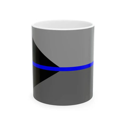 Thin Blue Line Flag Czech Republic (Czech Republic) White Coffee Mug 11oz - Go Mug Yourself