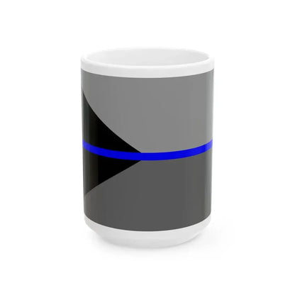 Thin Blue Line Flag Czech Republic (Czech Republic) White Coffee Mug 15oz - Go Mug Yourself