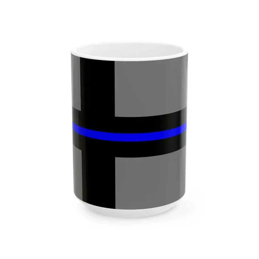 Thin Blue Line Flag Finland (Finland) White Coffee Mug 15oz - Go Mug Yourself