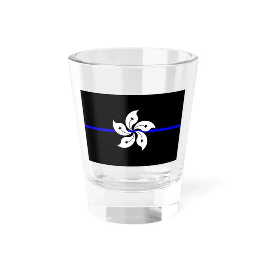 Thin Blue Line Flag Hong Kong (China) Shot Glass 1.5oz 1.5oz - Go Mug Yourself