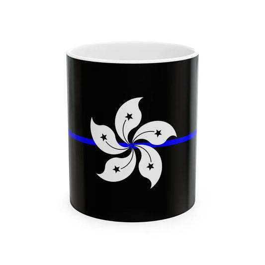 Thin Blue Line Flag Hong Kong (China) White Coffee Mug 11oz - Go Mug Yourself