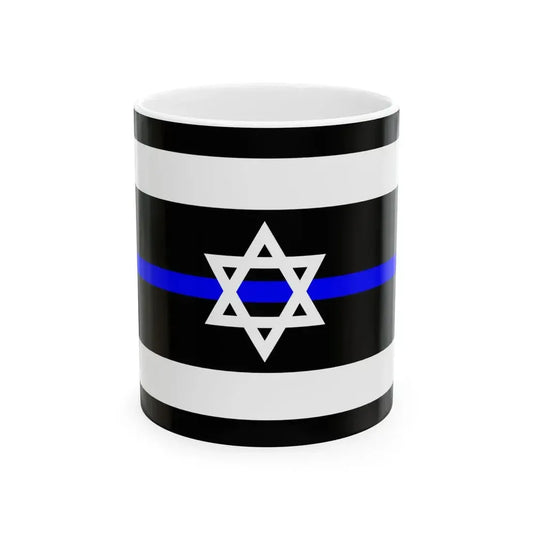 Thin Blue Line Flag Israel (Israel) White Coffee Mug 11oz - Go Mug Yourself