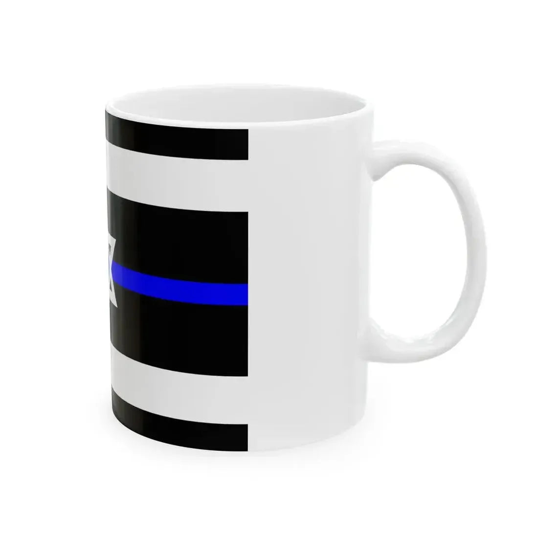 Thin Blue Line Flag Israel (Israel) White Coffee Mug - Go Mug Yourself
