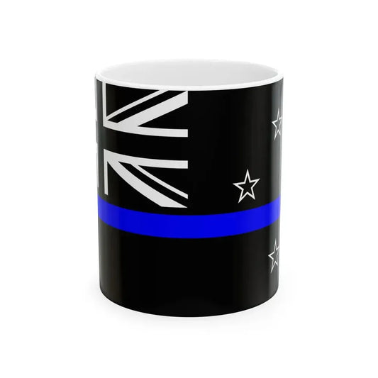 Thin Blue Line Flag New Zealand (New Zealand) White Coffee Mug 11oz - Go Mug Yourself