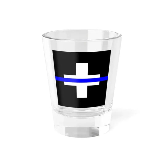 Thin Blue Line Flag Switzerland (Switzerland) Shot Glass 1.5oz 1.5oz - Go Mug Yourself