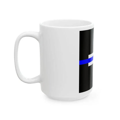 Thin Blue Line Flag Switzerland (Switzerland) White Coffee Mug - Go Mug Yourself