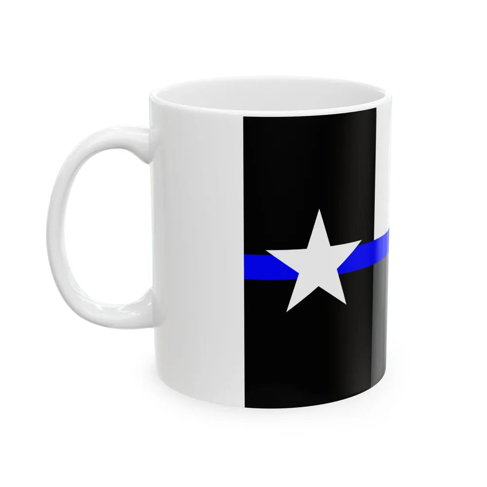 Thin Blue Line Flag Texas (United States) White Coffee Mug - Go Mug Yourself
