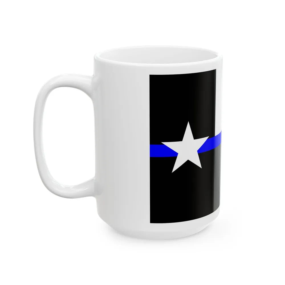 Thin Blue Line Flag Texas (United States) White Coffee Mug - Go Mug Yourself