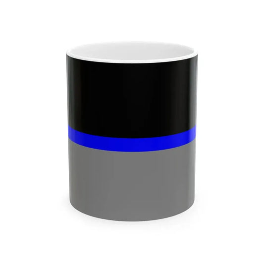 Thin Blue Line Flag Ukraine (Ukraine) White Coffee Mug 11oz - Go Mug Yourself