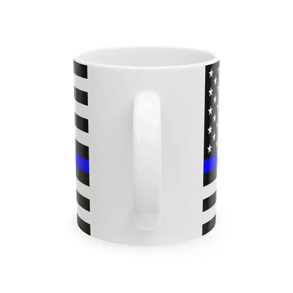 Thin Blue Line Flag United States (United States) White Coffee Mug - Go Mug Yourself