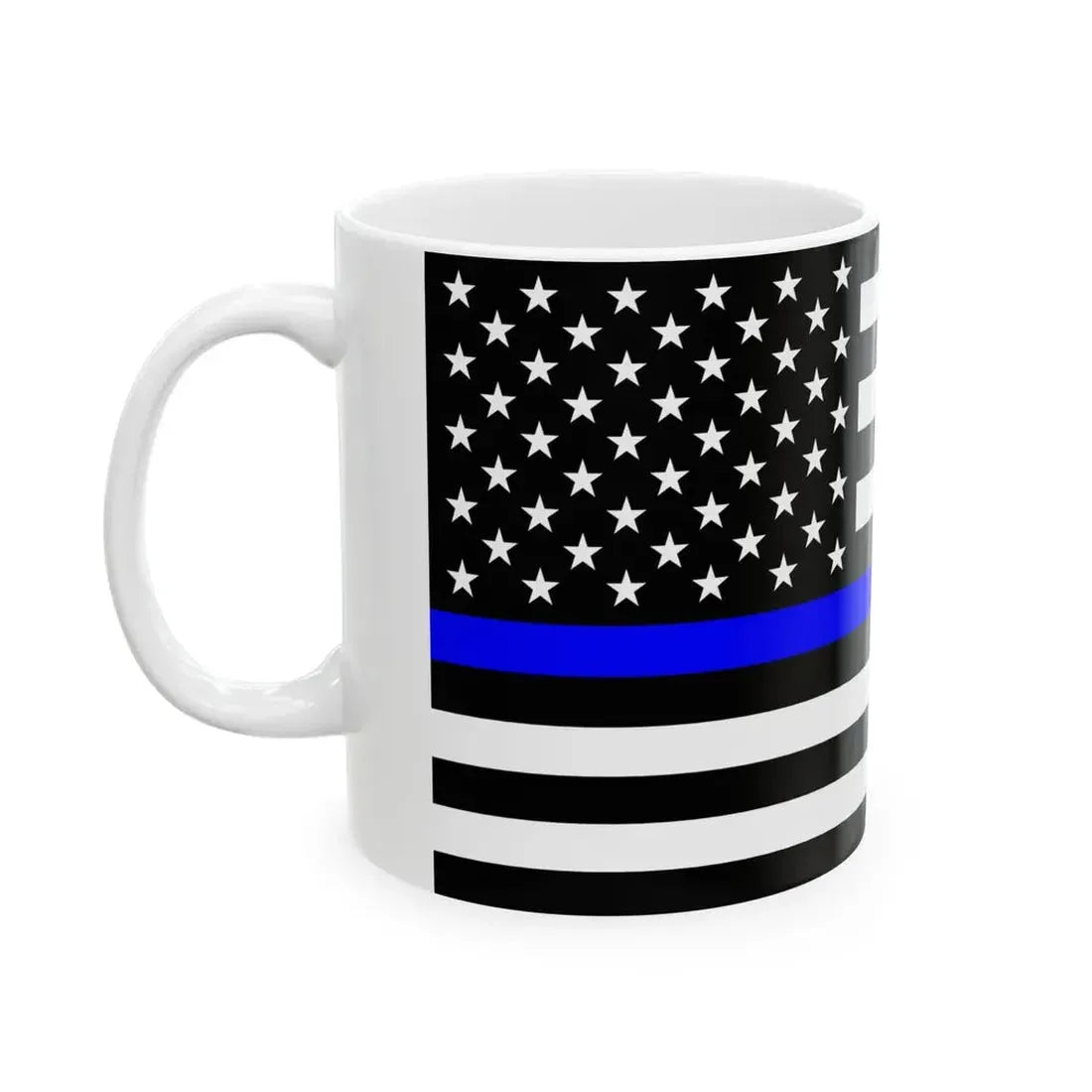 Thin Blue Line Flag United States (United States) White Coffee Mug - Go Mug Yourself