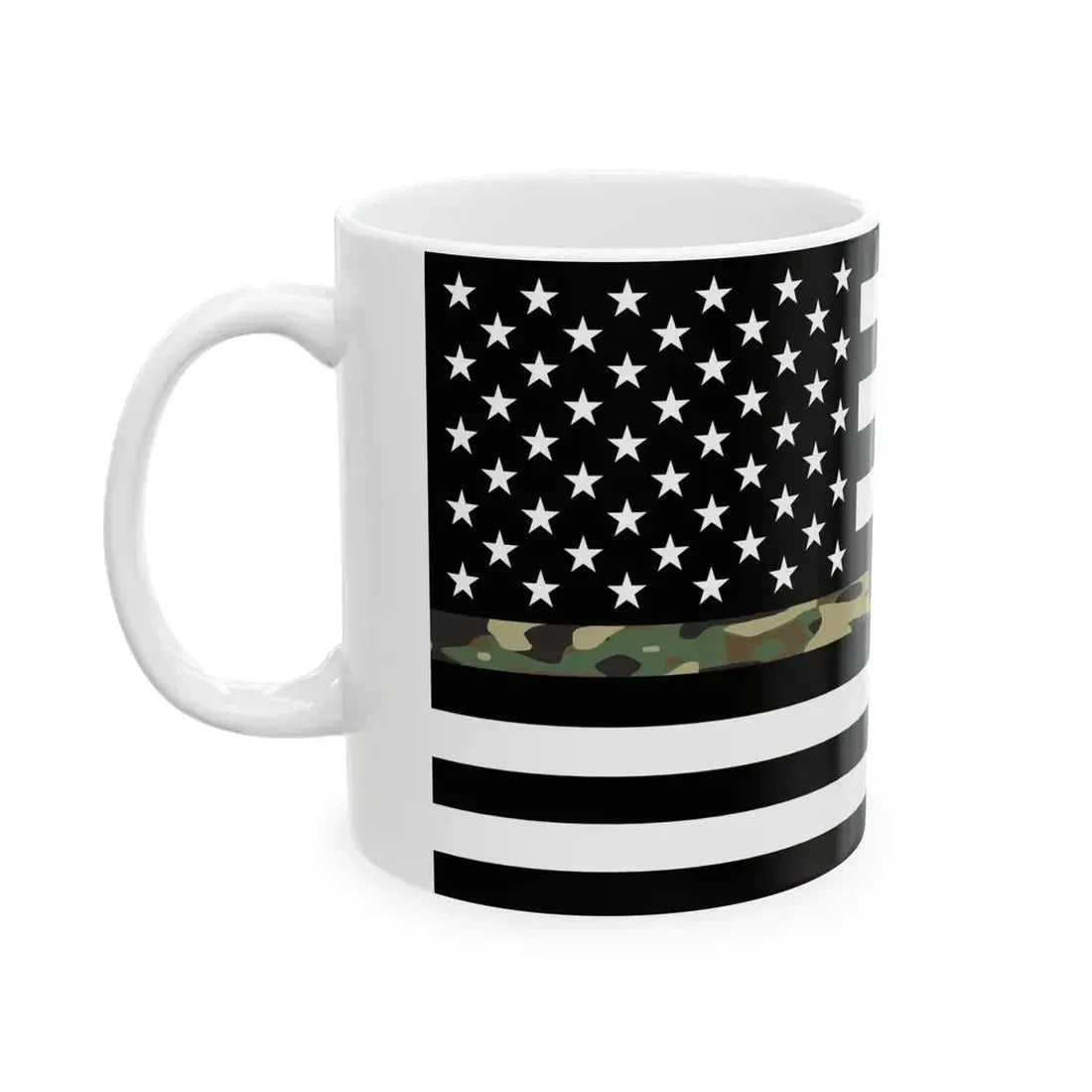 Thin Camo Line Flag United States (United States) White Coffee Mug - Go Mug Yourself