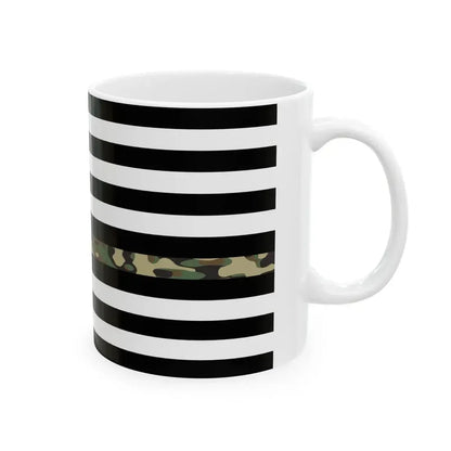 Thin Camo Line Flag United States (United States) White Coffee Mug - Go Mug Yourself