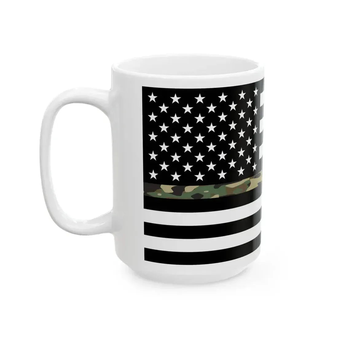 Thin Camo Line Flag United States (United States) White Coffee Mug - Go Mug Yourself